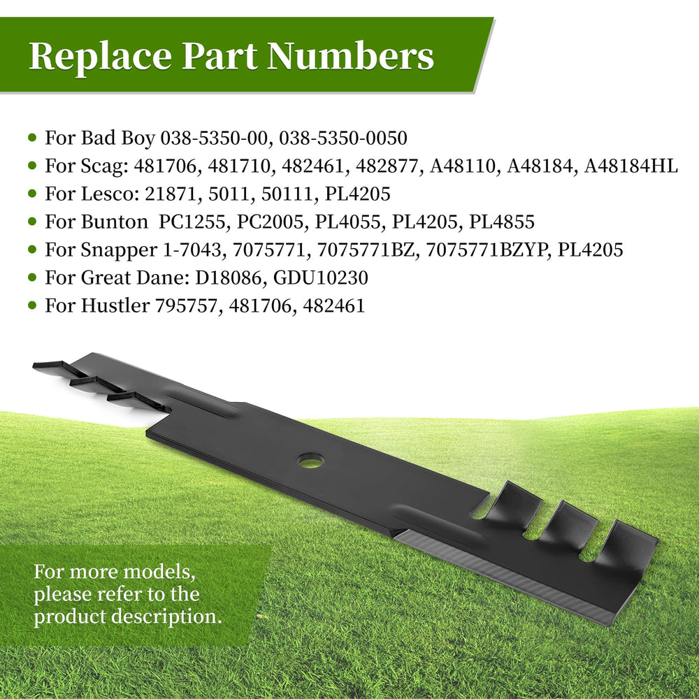 Ecreban blades installed in mower deck improving mulch circulation