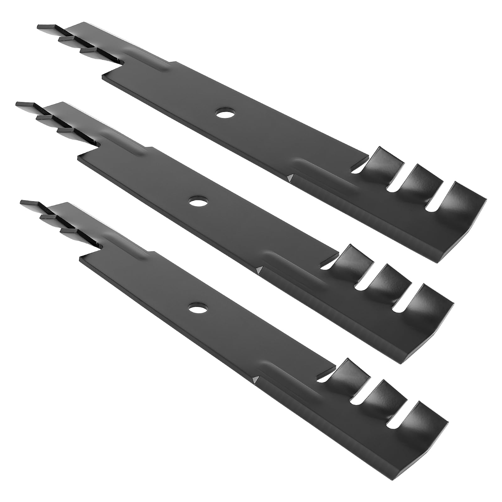 Ecreban front view of three replacement blades showing brand and complete set benefit