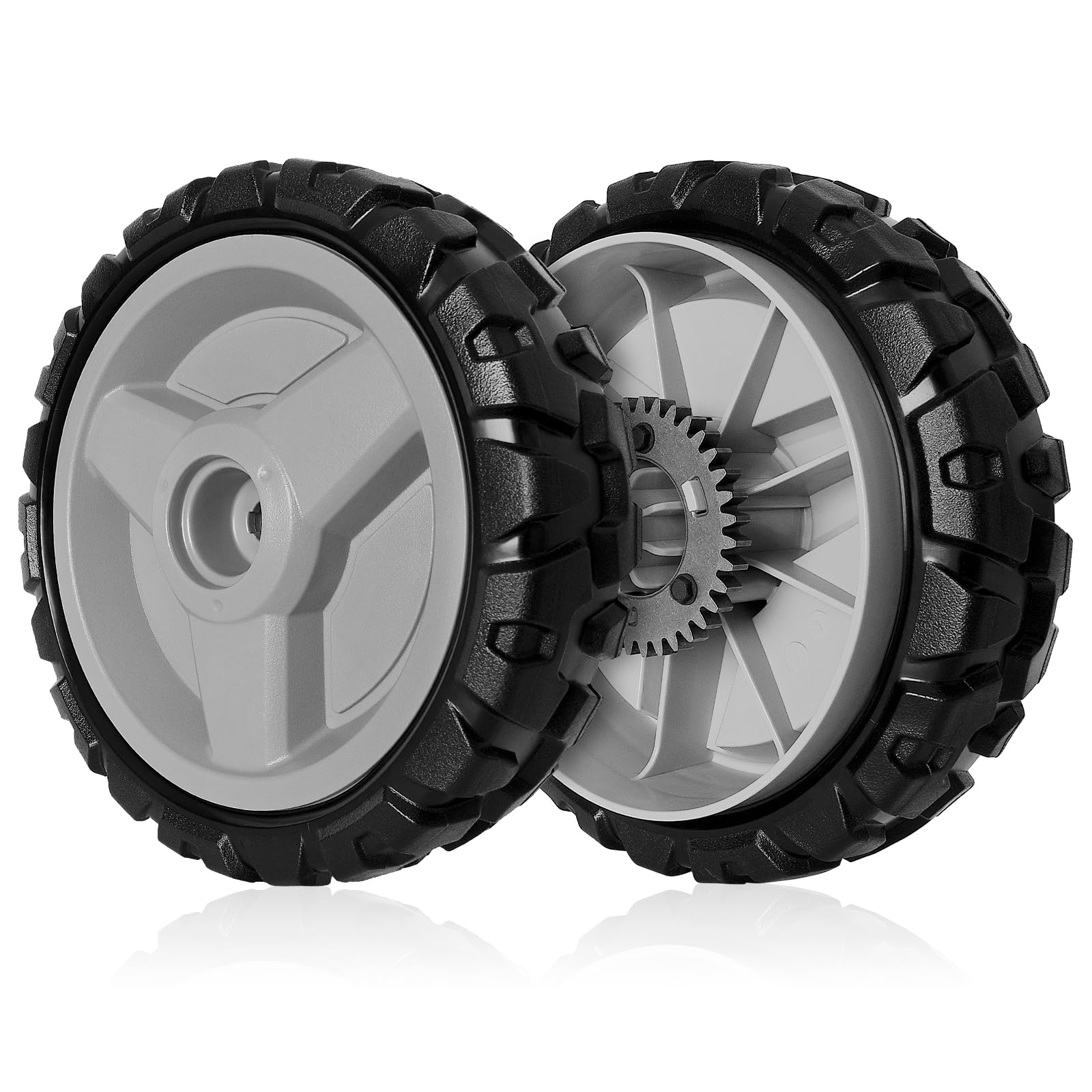 Ecreban front view of rear drive wheel showing overall shape and fit benefits