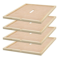 ECRIZA front view of four inner covers showing fit and finish, improves hive protection