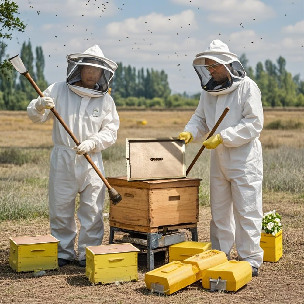 ECRIZA inner covers in backyard apiary showing practical use for healthier colonies
