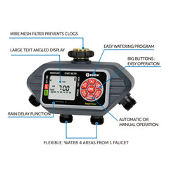 Eden 93413 connector and metal filter preventing leaks and debris