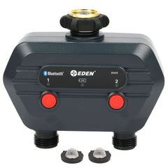 Eden 93442 front view showing controls and dual outlets for precise irrigation