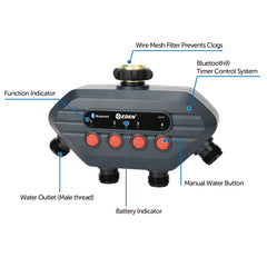 Eden Water Timer App screen on phone controlling zones offering remote convenience
