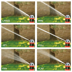 Eden close-up of rotary gear head showing quiet drive and adjustable spray pattern benefit