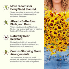 Eden Brothers flowers with bees showing attraction of pollinators and biodiversity