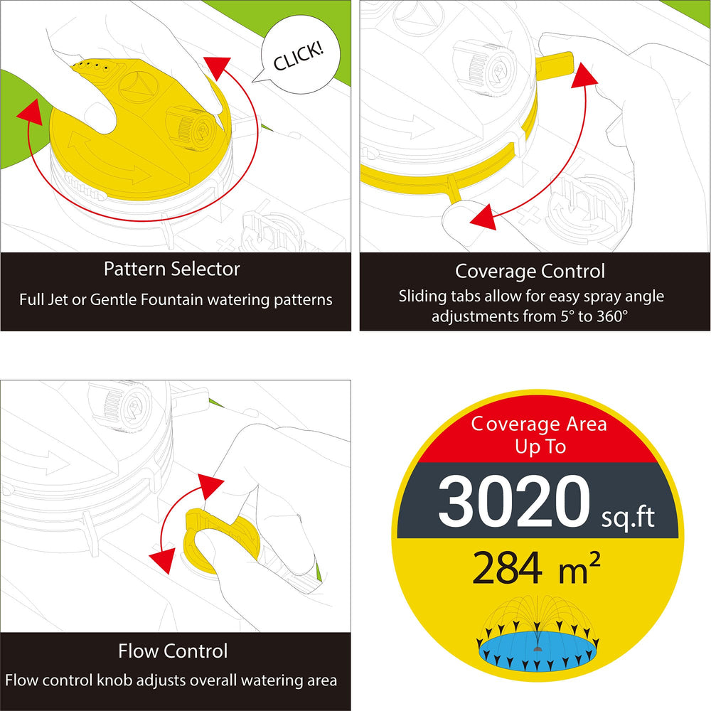 Eden flow control knob close-up demonstrating pressure adjustment benefit