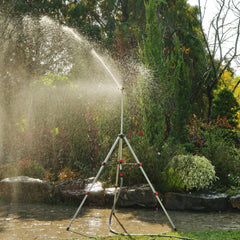 Eden metal tripod fully extended to 63 inches for watering tall shrubs and trees