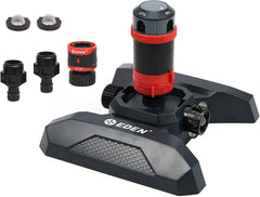 Eden sprinkler front view showing base and stability benefits