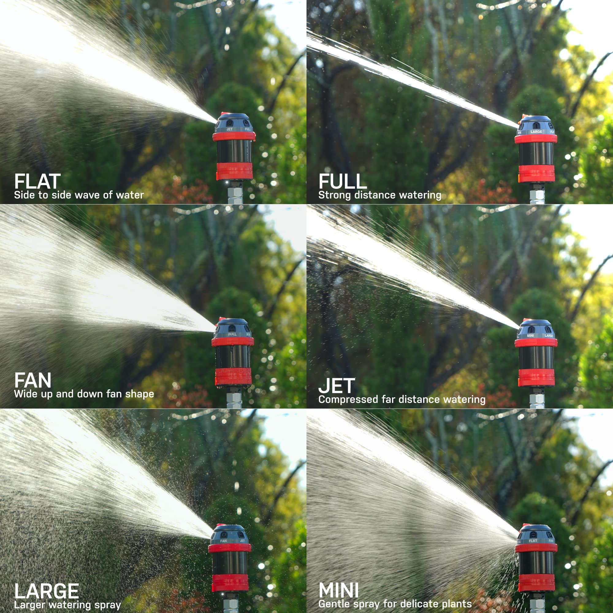 Eden sprinkler next to hand for scale, compact pack down and easy portability