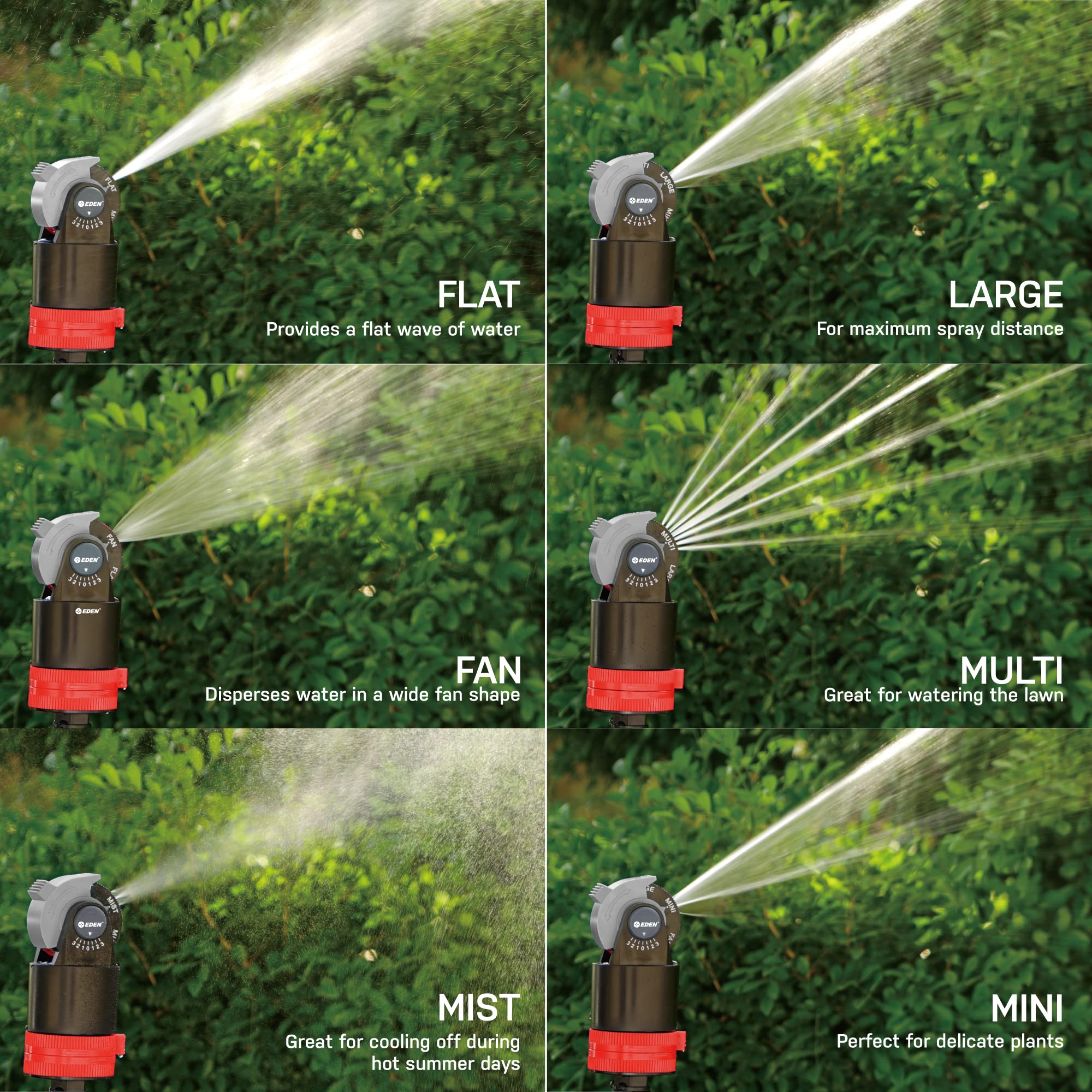 Eden size comparison with hose and hand showing scale and portability benefit