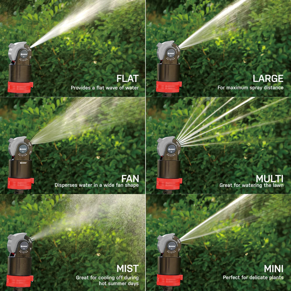 Eden size comparison with hose and hand showing scale and portability benefit
