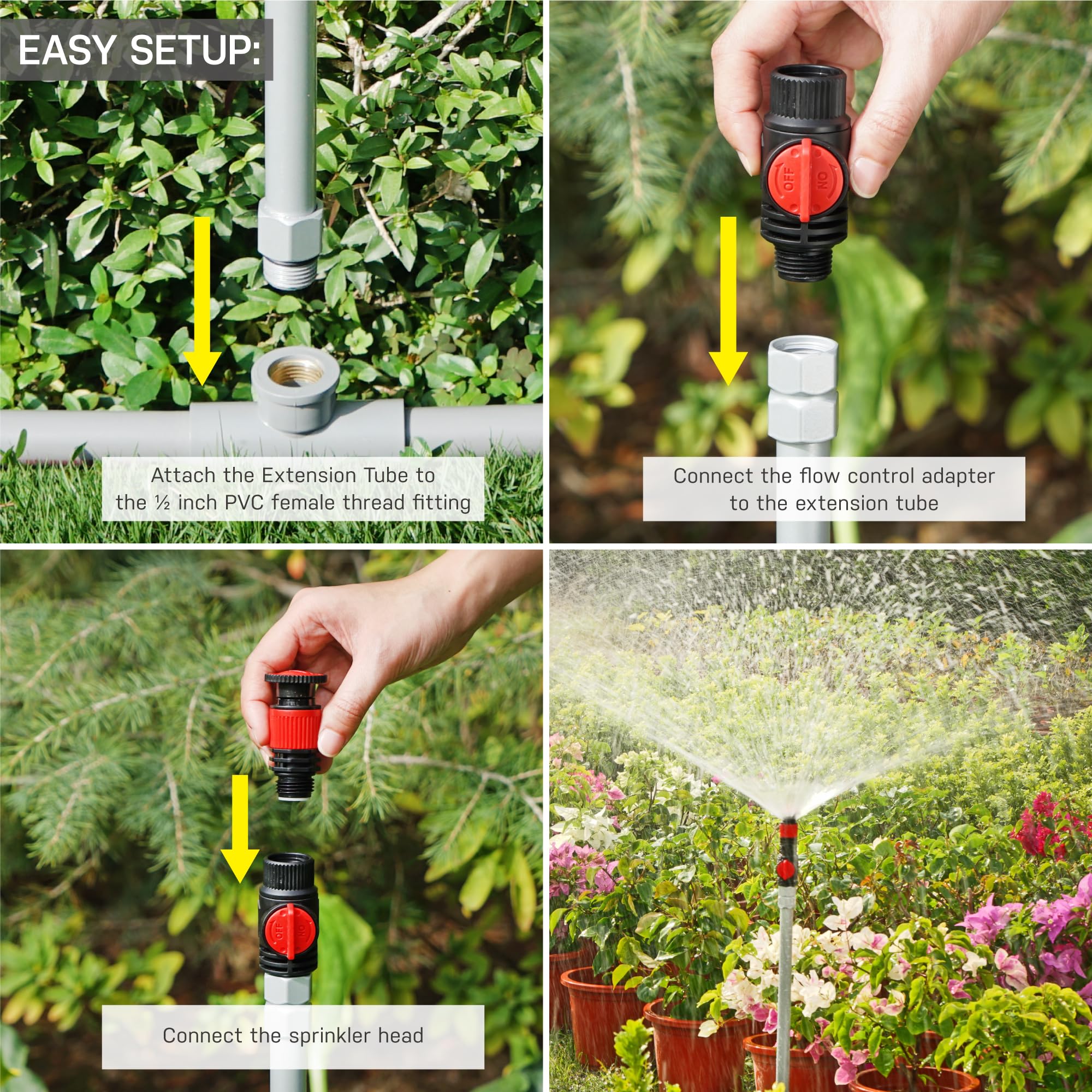 Eden sprinkler installed in raised bed demonstrating targeted irrigation