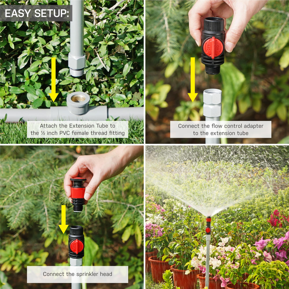 Eden sprinkler installed in raised bed demonstrating targeted irrigation