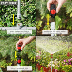 Eden sprinkler installed in raised bed demonstrating targeted irrigation