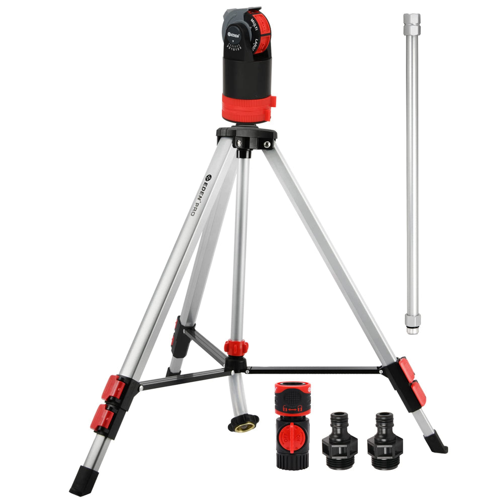 Eden tripod full unit front view showing stable base and elevated coverage benefit