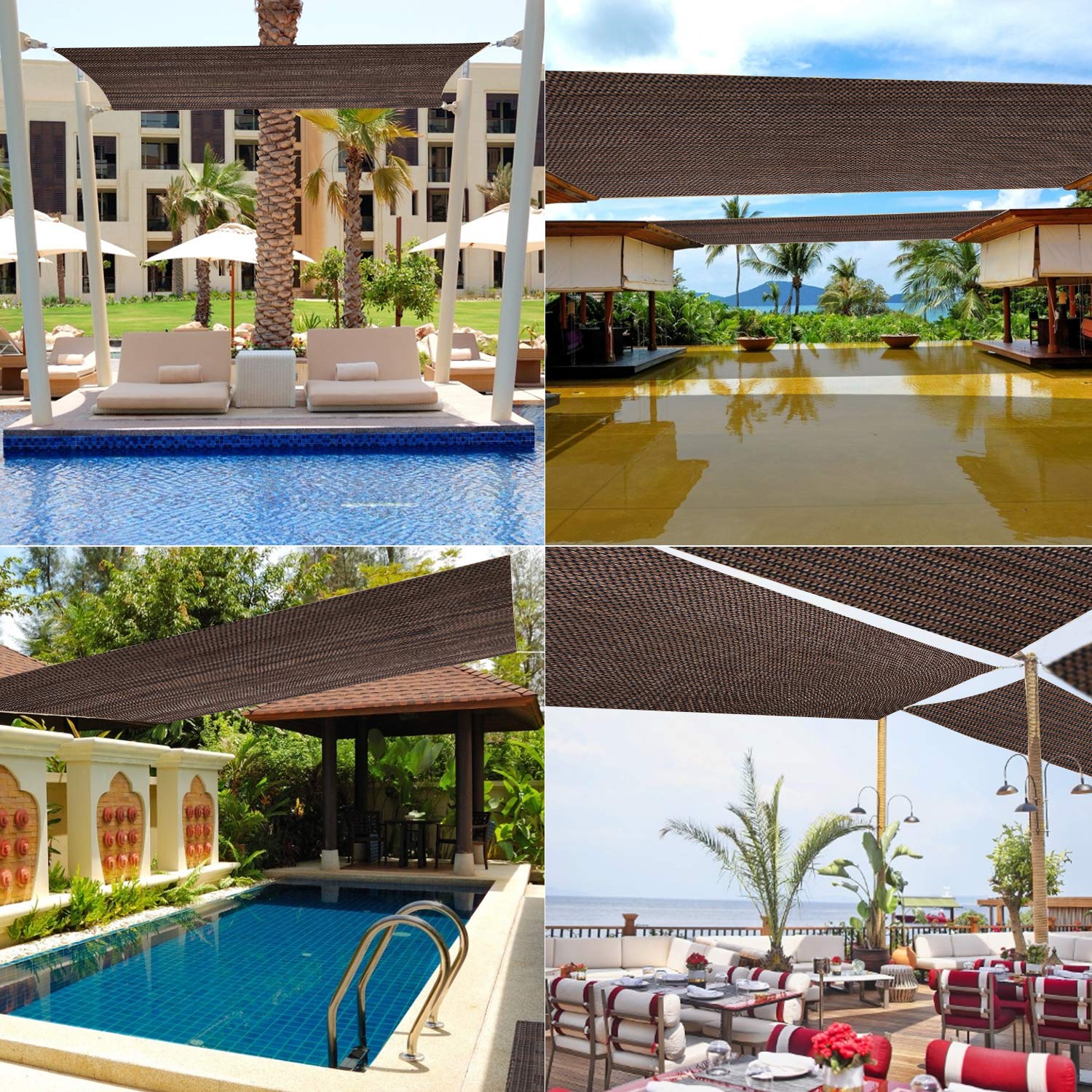 Eden's Decor mounted over poolside creating shade and comfort for swimmers