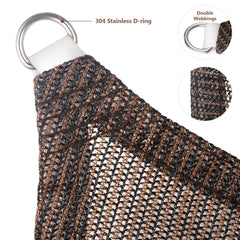 Eden's Decor close-up of stitched webbing and stainless D-ring for strong anchor reliability