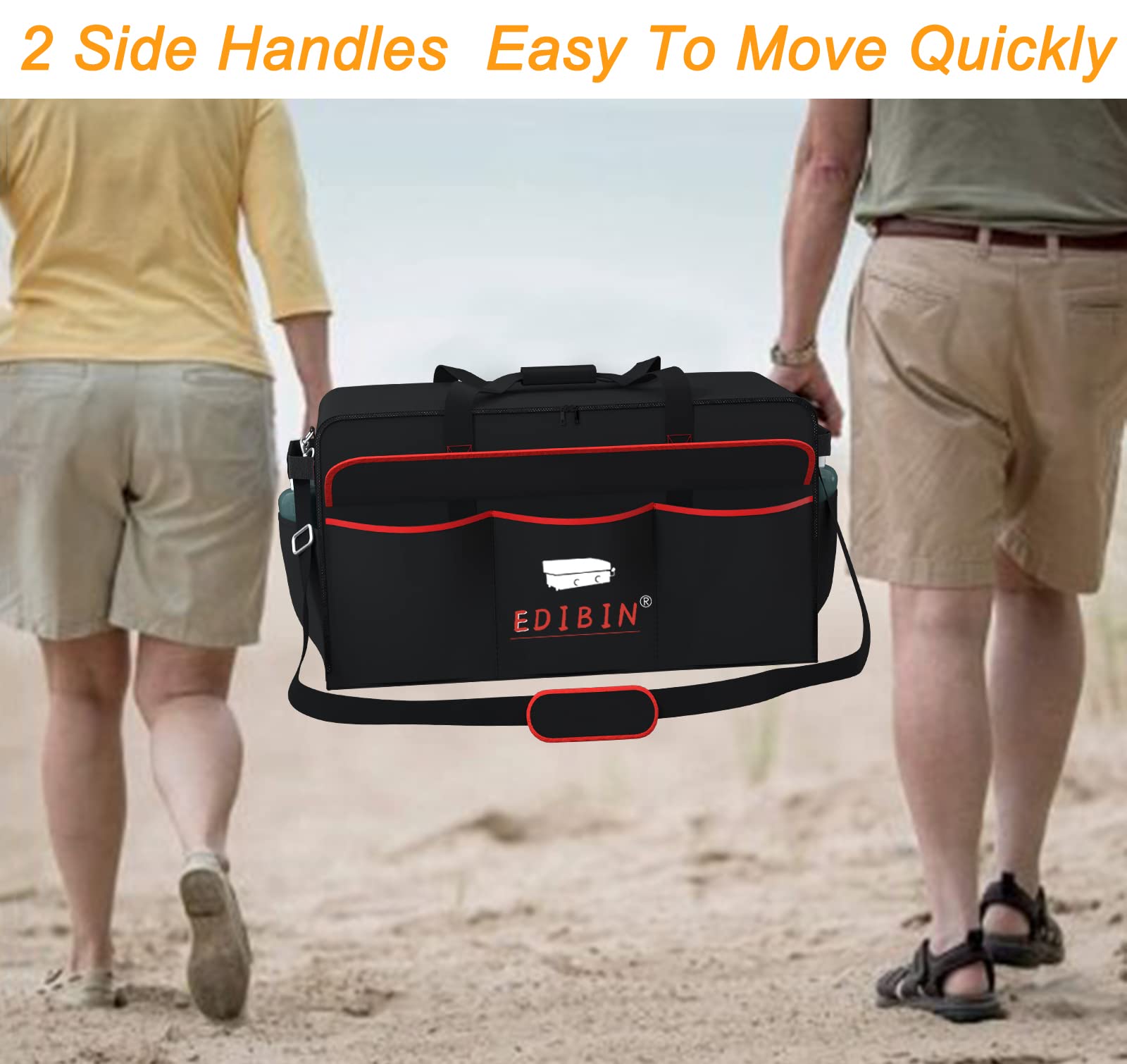 EDIBIN padded shoulder strap for comfortable hands-free carrying