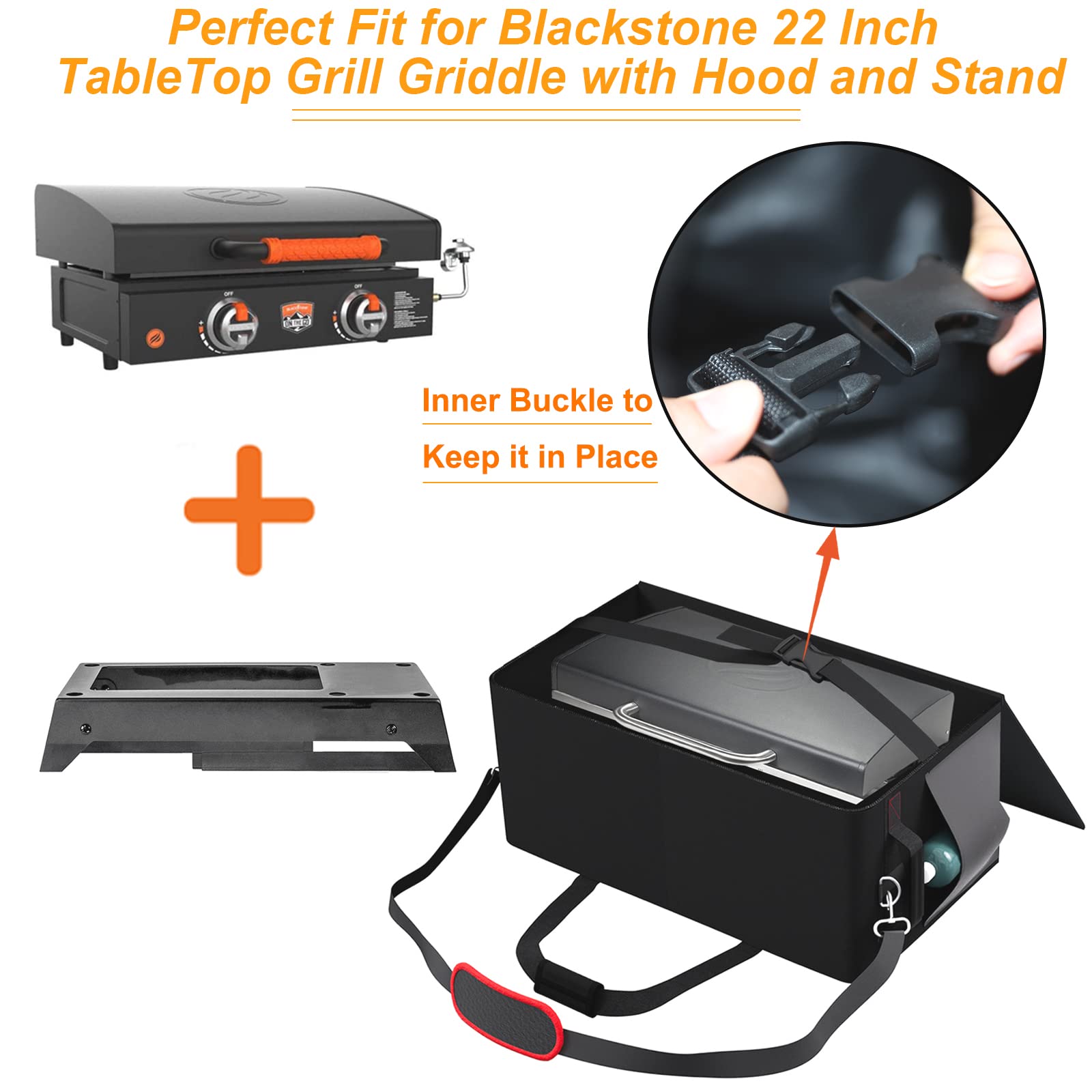 EDIBIN bag with top open demonstrating easy griddle loading benefit