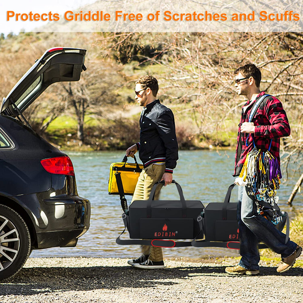 EDIBIN bag placed in car trunk showing compact fit, space-saving benefit