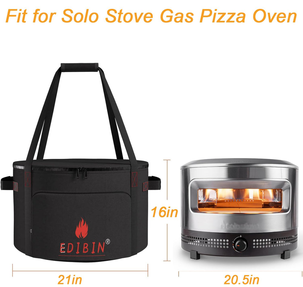 EDIBIN side view with top unzipped showing easy oven insertion benefit: quick access