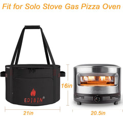 EDIBIN side view with top unzipped showing easy oven insertion benefit: quick access