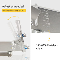Edicapo lever and four holder bars close-up showing secure blade lock and reduced material loss