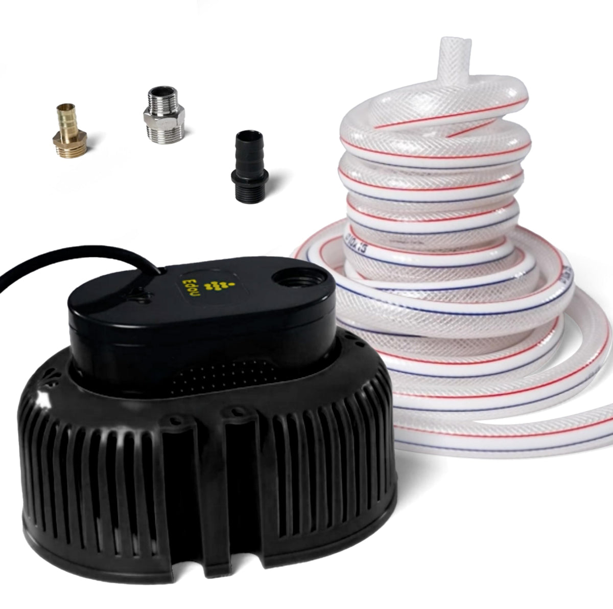 EDOU pump front view showing compact design and quick setup benefit