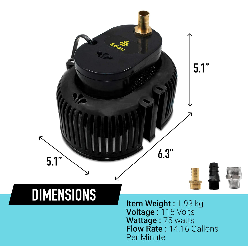 EDOU pump with included hose and two adapters for versatile hookups benefit