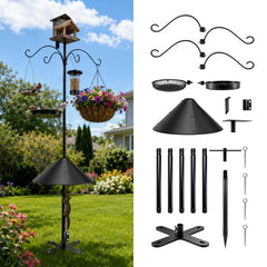 Edrifyah front view assembled pole showing stable multi-hook feeding benefits