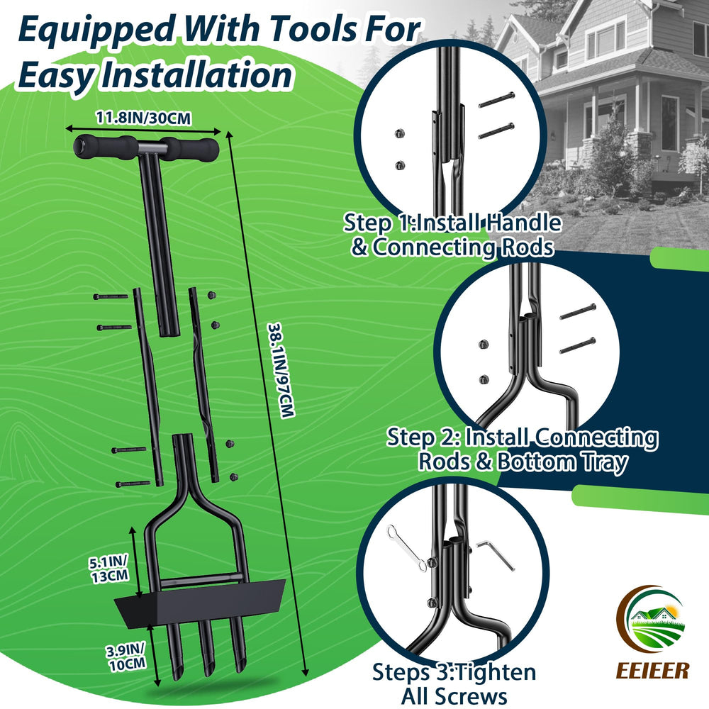 EEIEER size comparison in yard showing 38-inch reach benefit