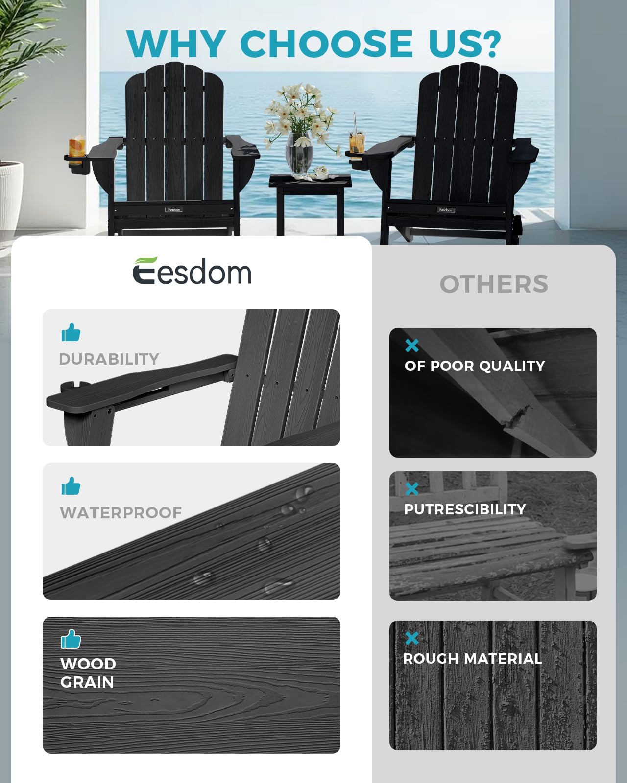Eesdom wet surface after rain showing weather-resistant material