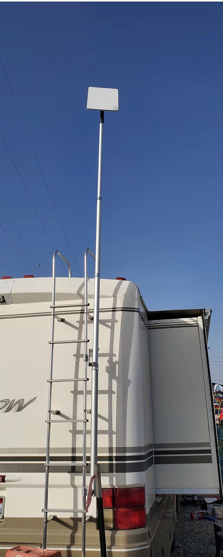 EEZ RV Products installed at campsite showing convenient elevated placement