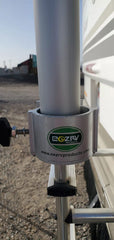 EEZ RV Products mount holding Starlink dish demonstrating stable elevation