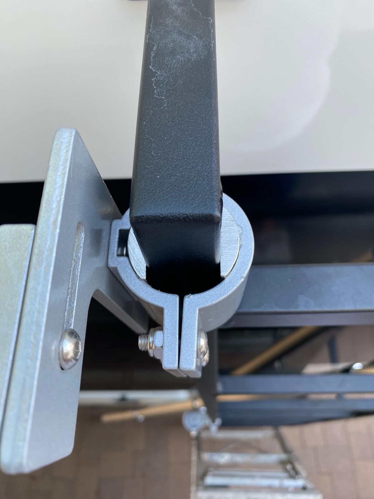 EEZ RV Products mount beside ruler showing compact size and scale