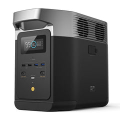 EF ECOFLOW Delta 2 front view showing ports and LED display for easy power control