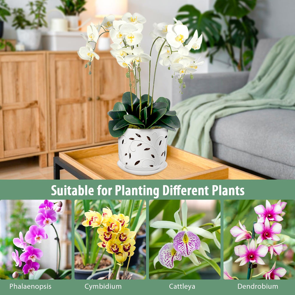 EFISPSS planter in use with blooming orchid showing elegant display