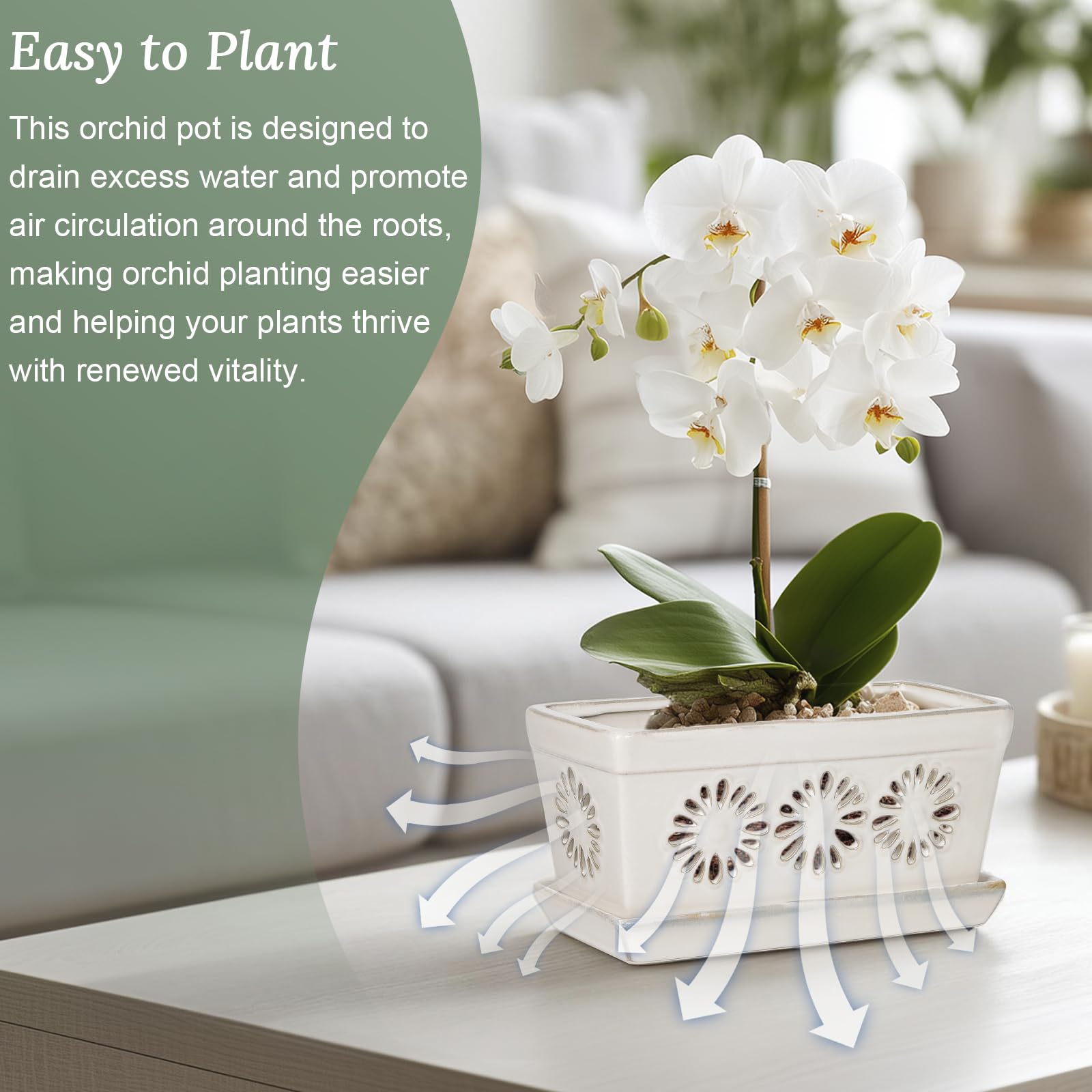 EFISPSS pot held in hand showing 10-inch scale for sizing and placement decisions