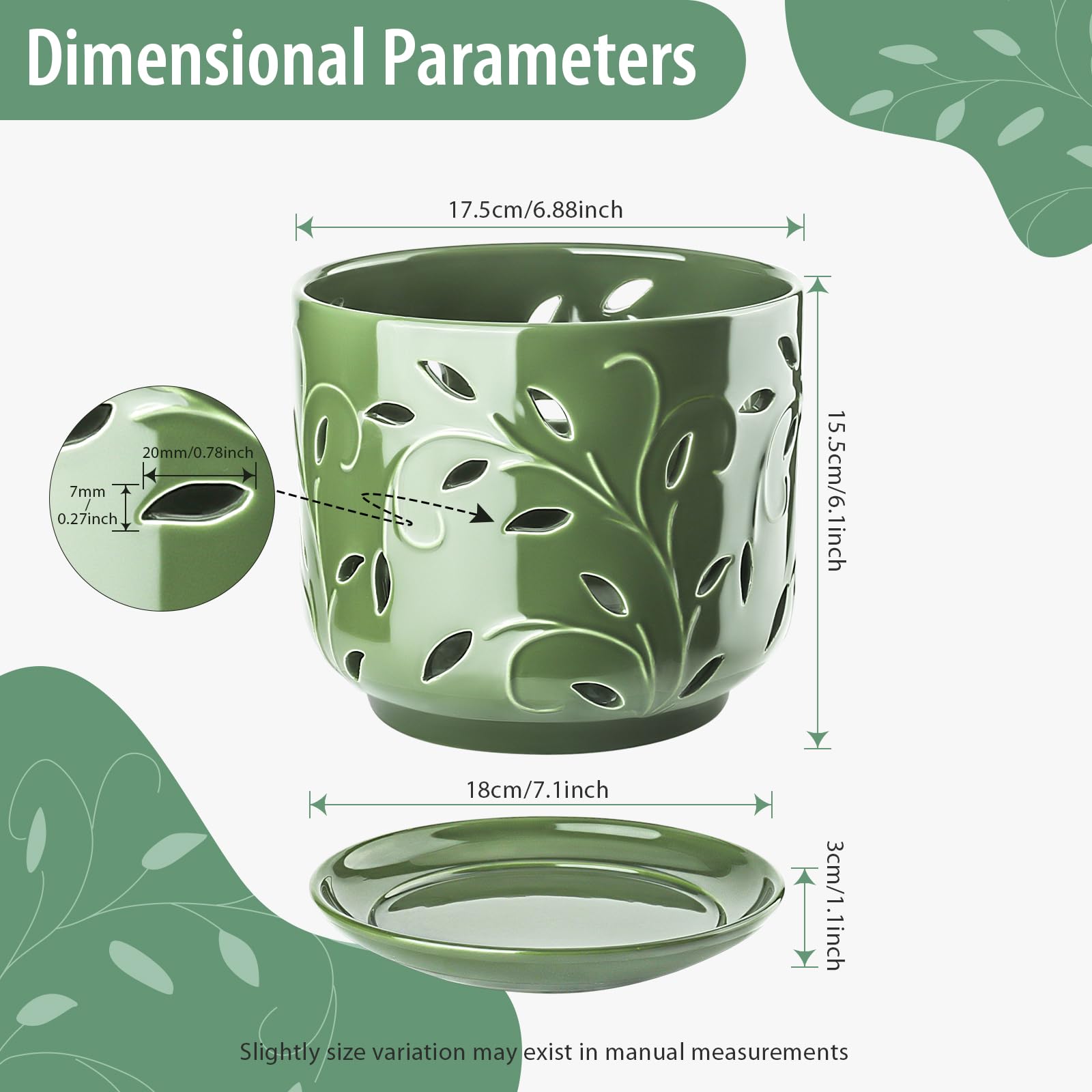EFISPSS pot and matching tray side angle for clean indoor displays