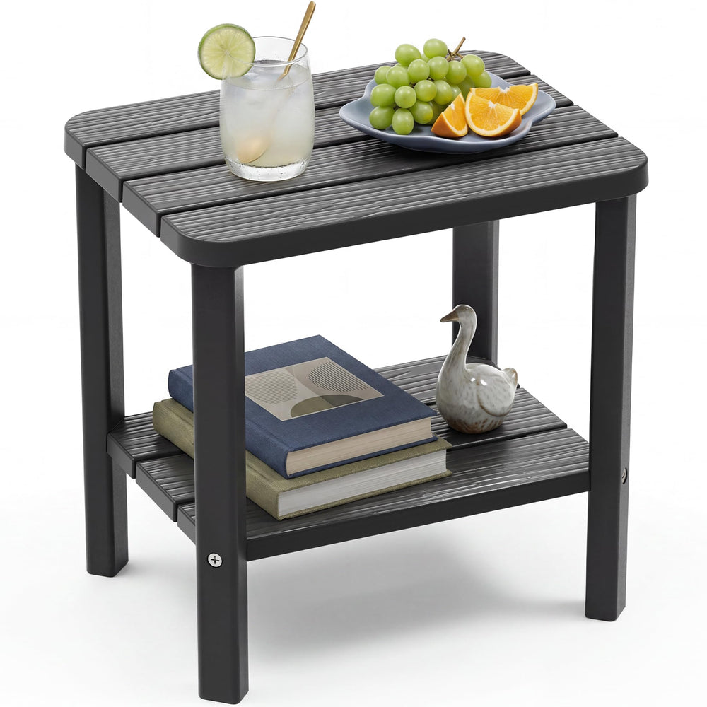 EFU outdoor side table front view showing sturdy design and versatile placement
