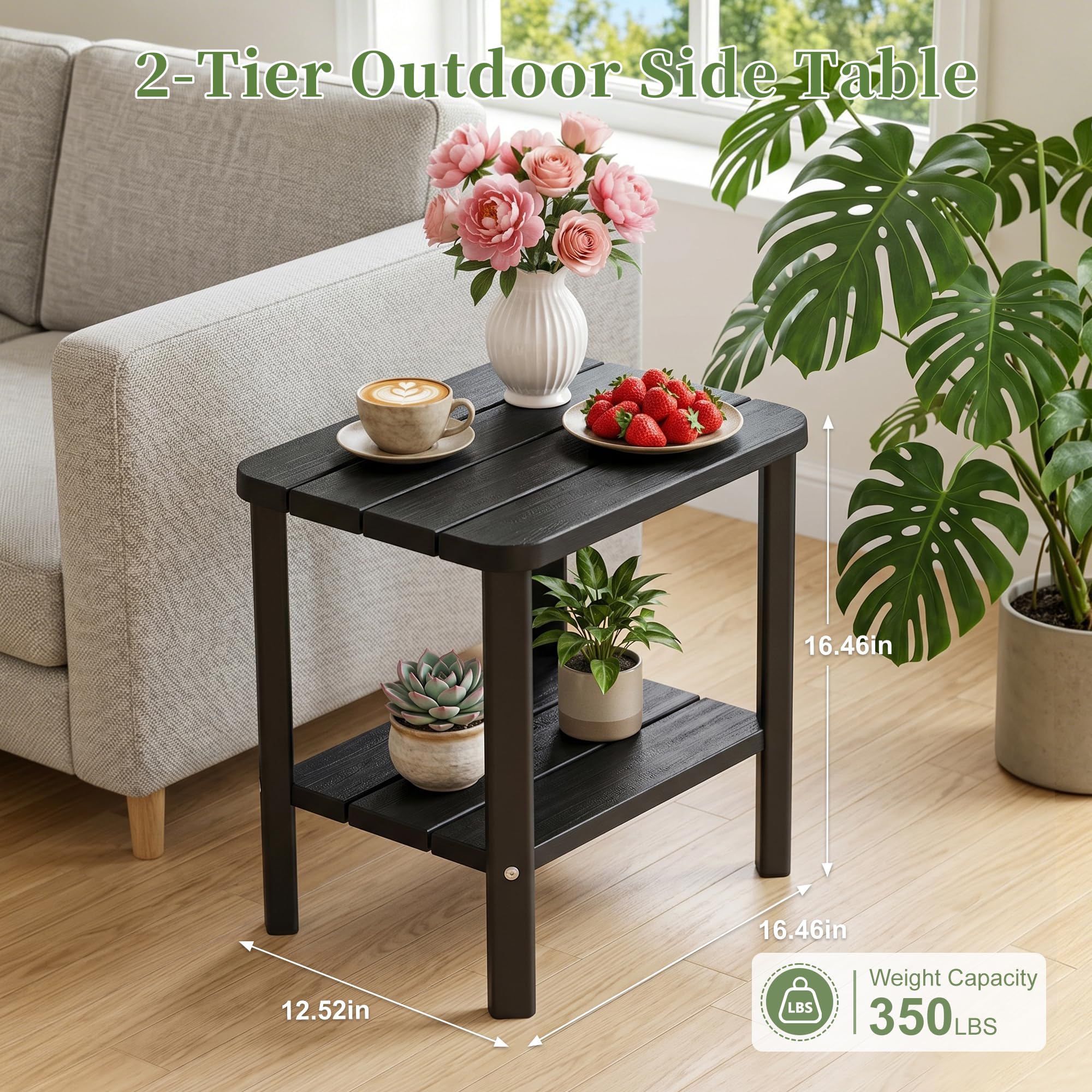 EFU two-tier shelf detail highlighting organized storage and durable support