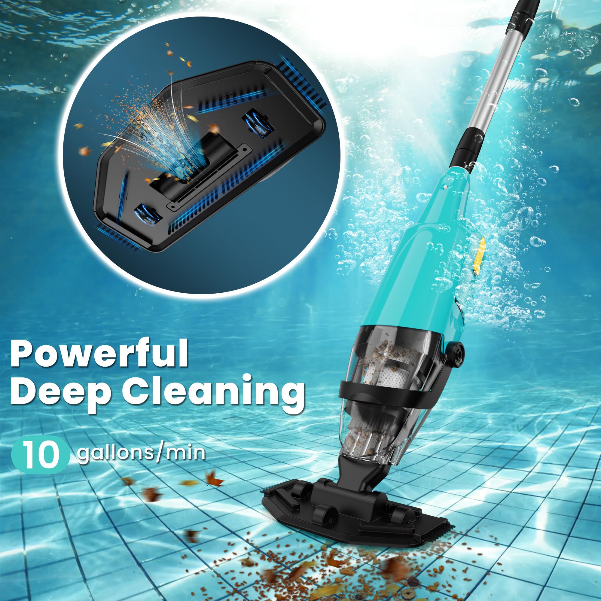 EFURDEN close-up of suction mouth capturing sand for fast targeted cleaning