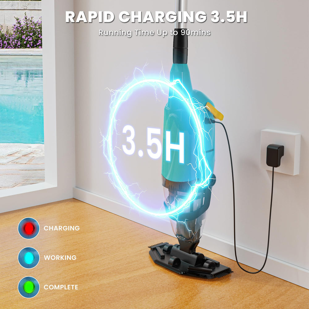 EFURDEN vacuum cleaning pool edge and corner, removing debris effectively
