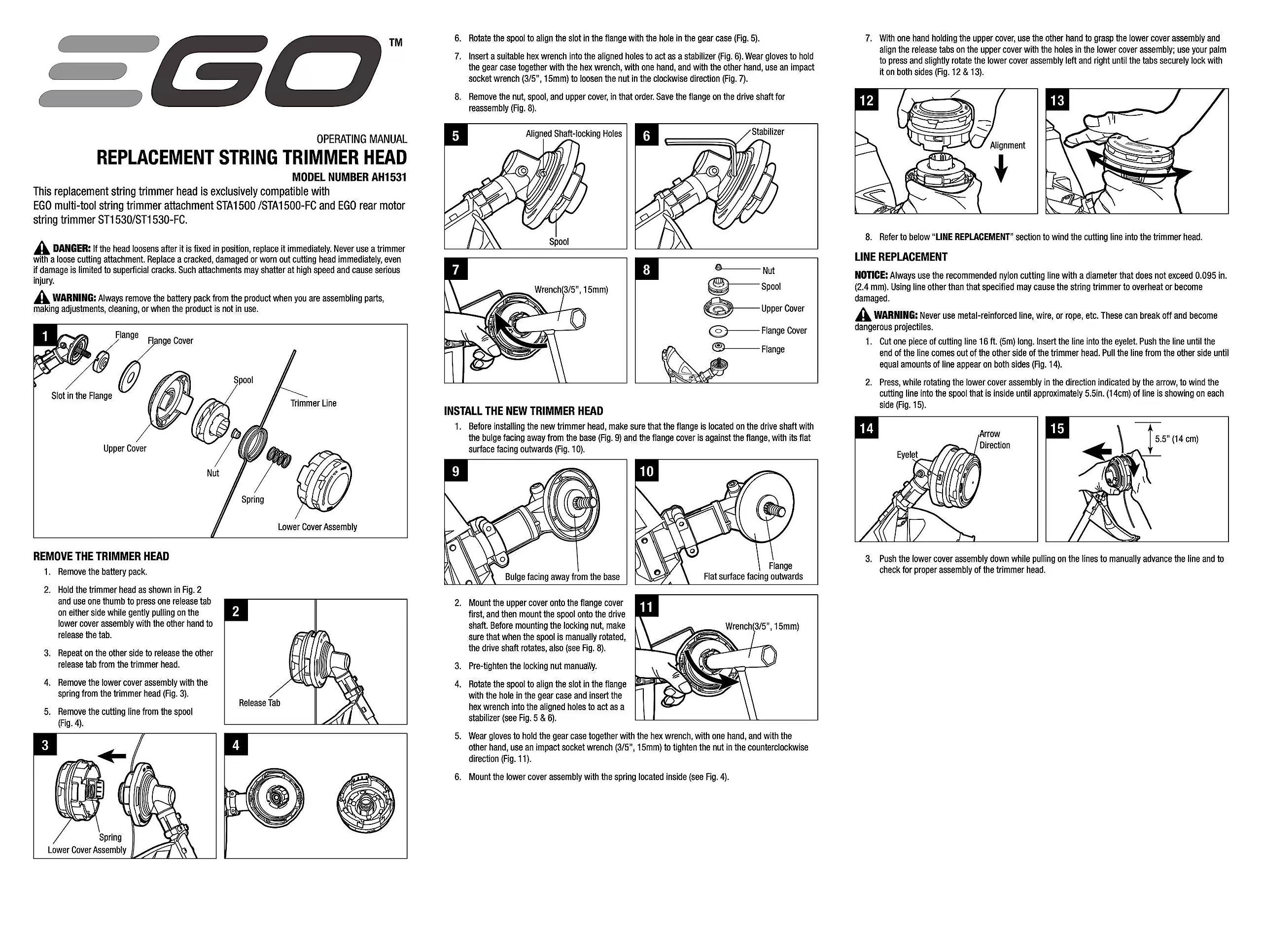 EGO Power+ AH1531 packaging with included accessories for correct installation and compatibility