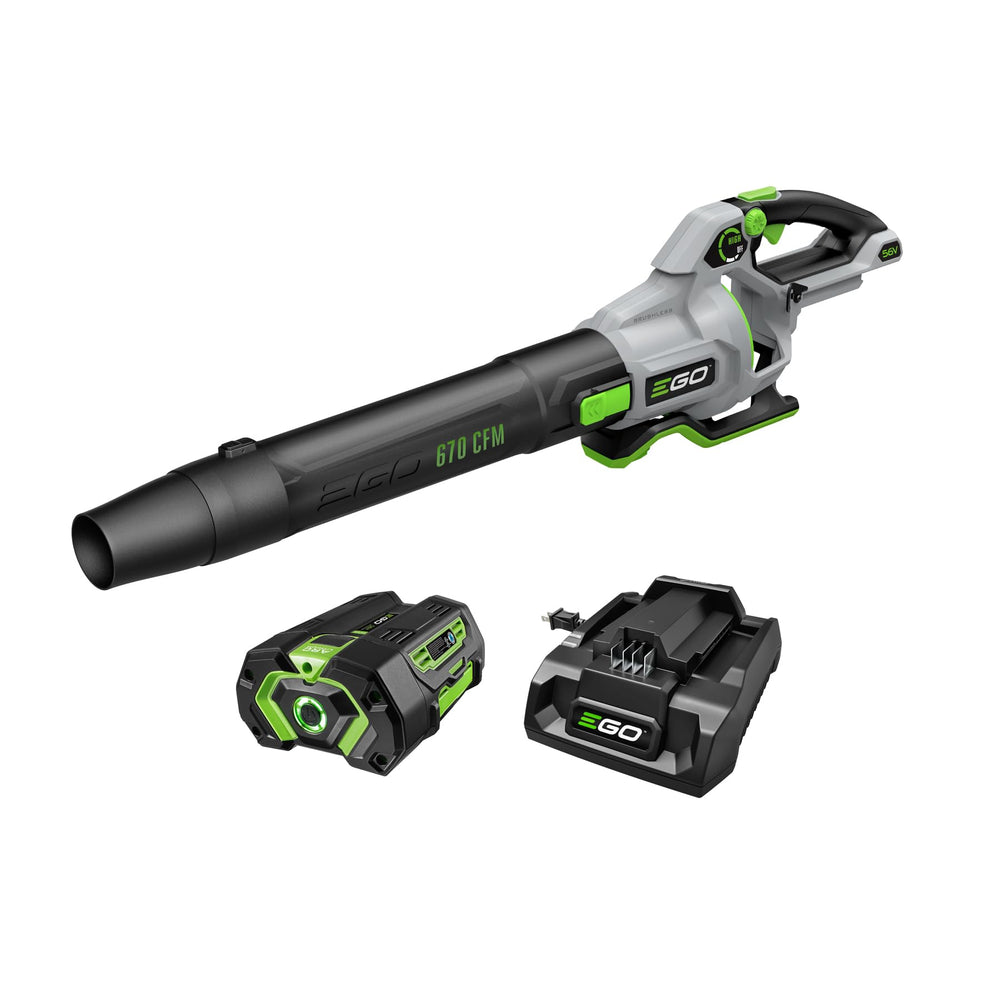 EGO Power+ LB6703 front angle showing compact design and fast cleanup benefit