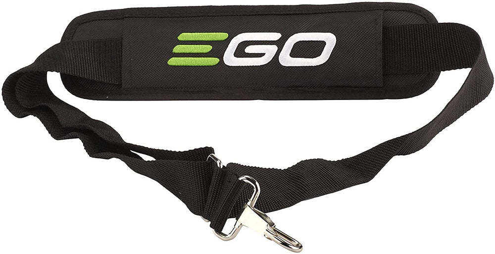 EGO Power+ blower strap front view showing padded comfort and shoulder support