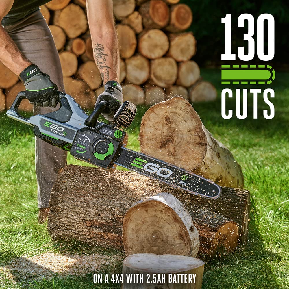 EGO Power+ tool-free tension dials close-up for quick chain tightening benefit