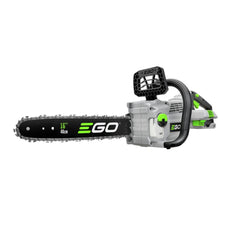 EGO Power+ chainsaw front view showing compact cordless design and easy handling