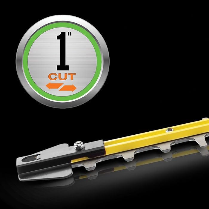 EGO Power+ HT2410 control panel and label close-up, displays safety features